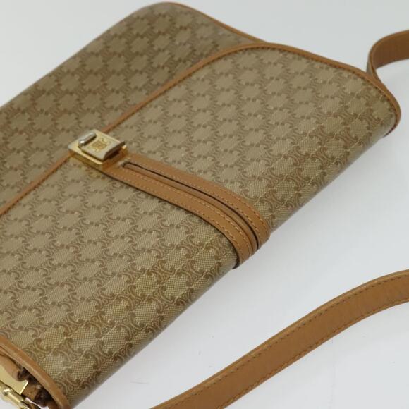 CELINE Macadam Canvas Shoulder Bag Pvc Beige Gold - Picture 6 of 13